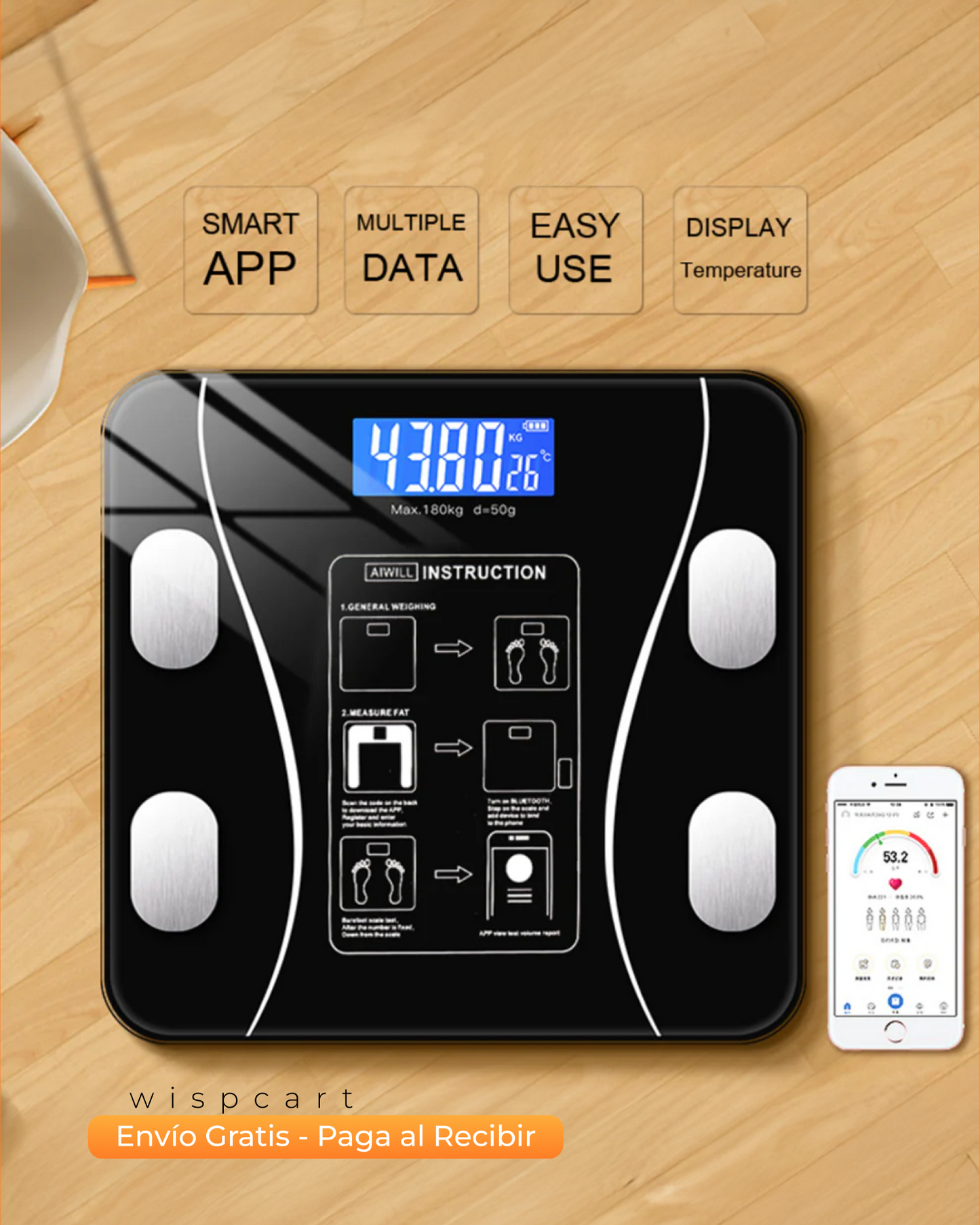 Bascula Digital con Bluetooth