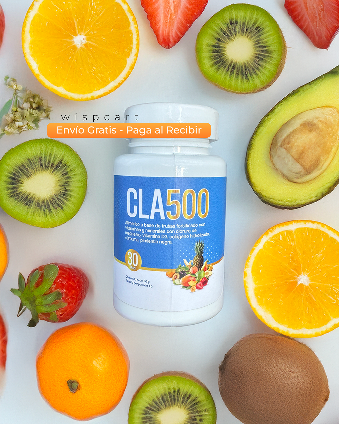 CLA500 alimento a base de frutas fortificado con vitaminas y minerales