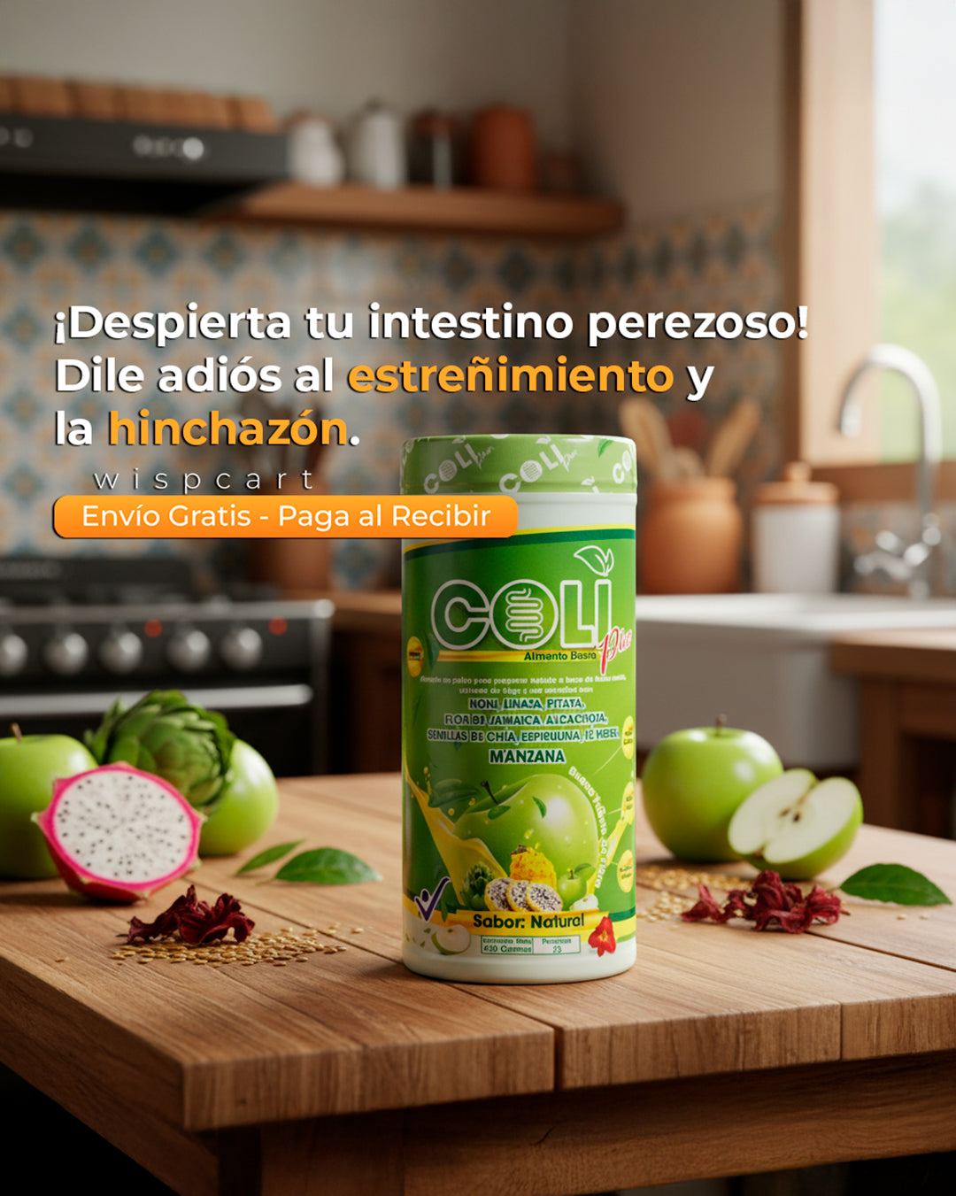 FIBRA COLI PLUS - Adiós al estreñimiento y la hinchazón.