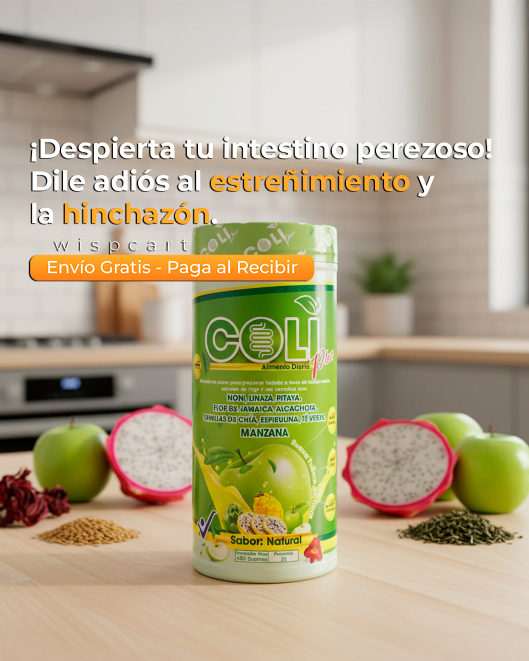 FIBRA COLI PLUS - Adiós al estreñimiento y la hinchazón.