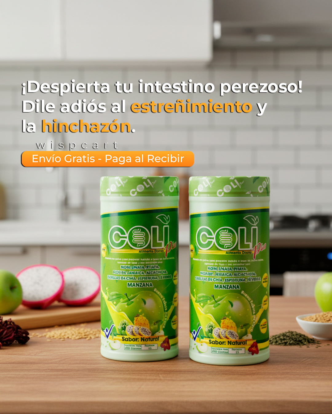 FIBRA COLI PLUS - Adiós al estreñimiento y la hinchazón.