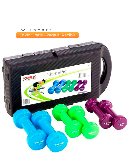 Kit X 6 Mancuernas Pesas 10 Kilos Gimnasio